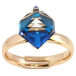 Кольцо Xuping цвет 18K с кр-ми Swarovski Кристалльный куб Metallic Blue, 8х8мм фото №1