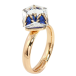 Кольцо Xuping цвет 18K с кр-ми Swarovski Кристалльный куб Metallic Blue, 8х8мм фото №2