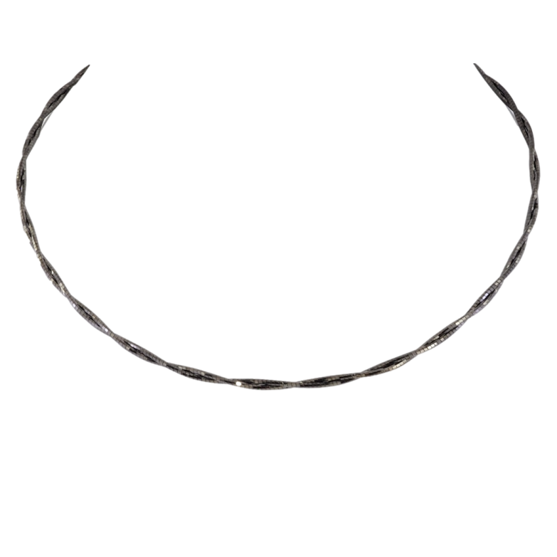 Шнур Xuping Позолота Black (чорне золото) Перекручений жорсткий шнур з мед.сплаву розмір 44см х 2мм фото №1