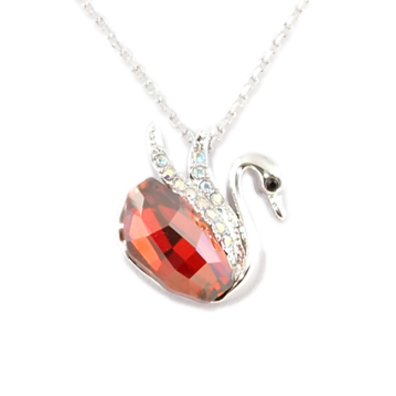 Кулон Xuping колір Родій із кристалами Swarovski на ланцюжку Лебідь Вставка Червоний Кристал довжина 38,5-43,5см х фото №1 Кулон Xuping колір Родій із кристалами Swarovski на ланцюжку Лебідь Вставка Червоний Кристал довжина 38,5-43,5см х фото №1
