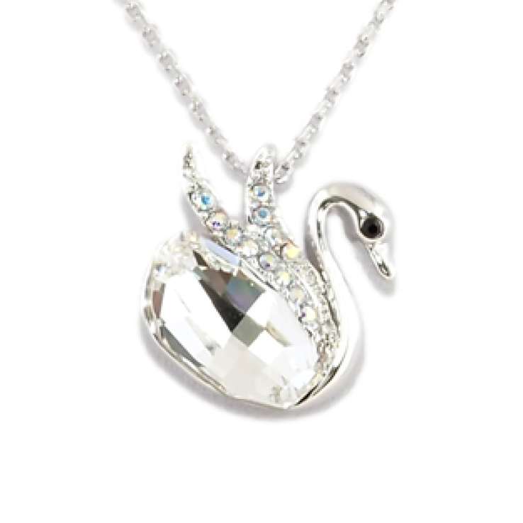 Кулон Xuping колір Родій із кристалами Swarovski на ланцюжку Лебідь Вставка Прозорий Кристал довжина 38,5-43,5см фото №24