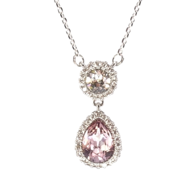 Кулон Xuping колір Родій з кристалами Swarovski на ланцюжку Кристали Коло і Крапля Колір Light Amethyst довжина 40-45см фото №2 Кулон Xuping колір Родій з кристалами Swarovski на ланцюжку Кристали Коло і Крапля Колір Light Amethyst довжина 40-45см фото №2