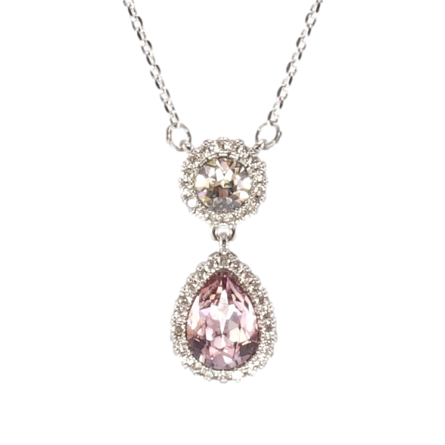Кулон Xuping колір Родій з кристалами Swarovski на ланцюжку Кристали Коло і Крапля Колір Light Amethyst довжина 40-45см фото №1 Кулон Xuping колір Родій з кристалами Swarovski на ланцюжку Кристали Коло і Крапля Колір Light Amethyst довжина 40-45см фото №1