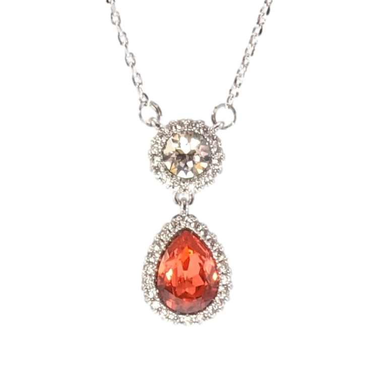 Кулон Xuping колір Родій із кристалами Swarovski на ланцюжку Кристали Коло і Крапля Колір Fireopal довжина 43-48см фото №19 Кулон Xuping колір Родій із кристалами Swarovski на ланцюжку Кристали Коло і Крапля Колір Fireopal довжина 43-48см фото №19