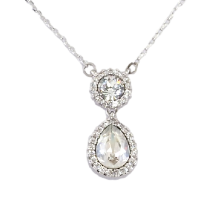 Кулон Xuping колір Родій із кристалами Swarovski на ланцюжку Кристали Коло і Крапля довжина 40-45см фото №20