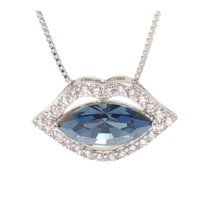 Кулон Xuping цвет Родий с кристаллами Swarovski на цепочке Нежные Уста длина 38-43 см фото №6