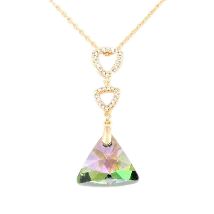 Кулон Xuping колір 18K з кр-ми Swarovski на ланцюжку Кристал Vitrail Light з трикутниками довжина 39-44см фото №6 Кулон Xuping колір 18K з кр-ми Swarovski на ланцюжку Кристал Vitrail Light з трикутниками довжина 39-44см фото №6