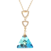 Кулон Xuping колір 18K з кр-ми Swarovski на ланцюжку Кристал Capri Blue з трикутниками довжина 39-44см фото №3