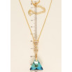 Кулон Xuping колір 18K з кр-ми Swarovski на ланцюжку Кристал Capri Blue з трикутниками довжина 39-44см фото №6