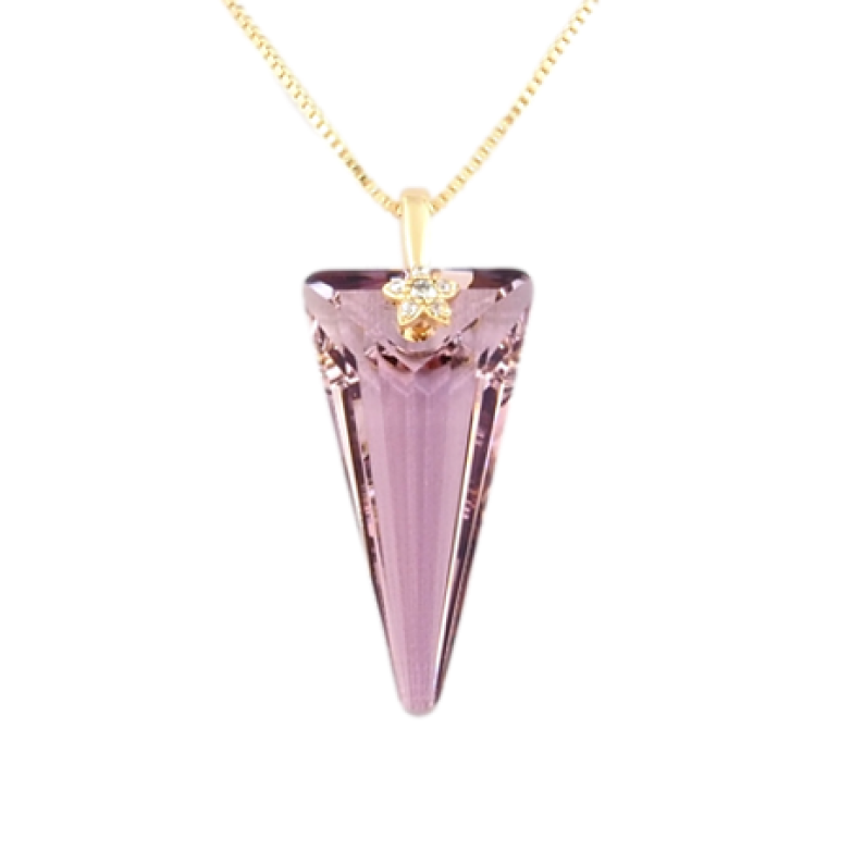 Кулон Xuping колір 18K з кр-ми Swarovski на ланцюжку Кристал Amethyst з квіточкою довжина 40-45см фото №2 Кулон Xuping колір 18K з кр-ми Swarovski на ланцюжку Кристал Amethyst з квіточкою довжина 40-45см фото №2