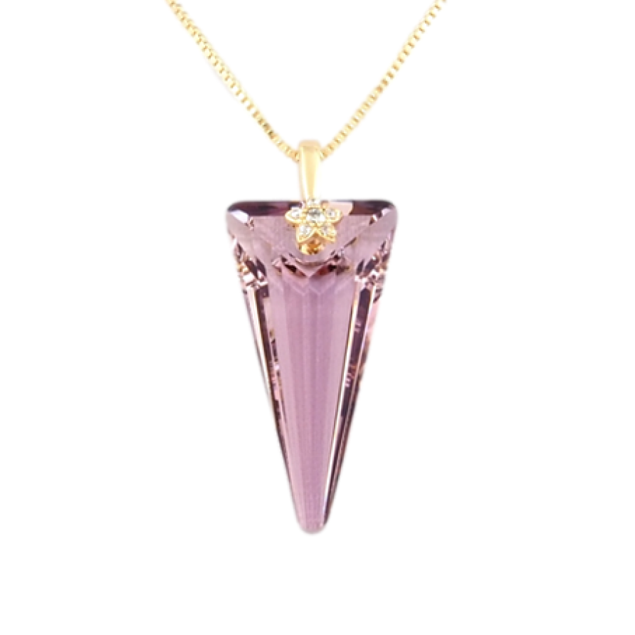 Кулон Xuping колір 18K з кр-ми Swarovski на ланцюжку Кристал Amethyst з квіточкою довжина 40-45см фото №1 Кулон Xuping колір 18K з кр-ми Swarovski на ланцюжку Кристал Amethyst з квіточкою довжина 40-45см фото №1