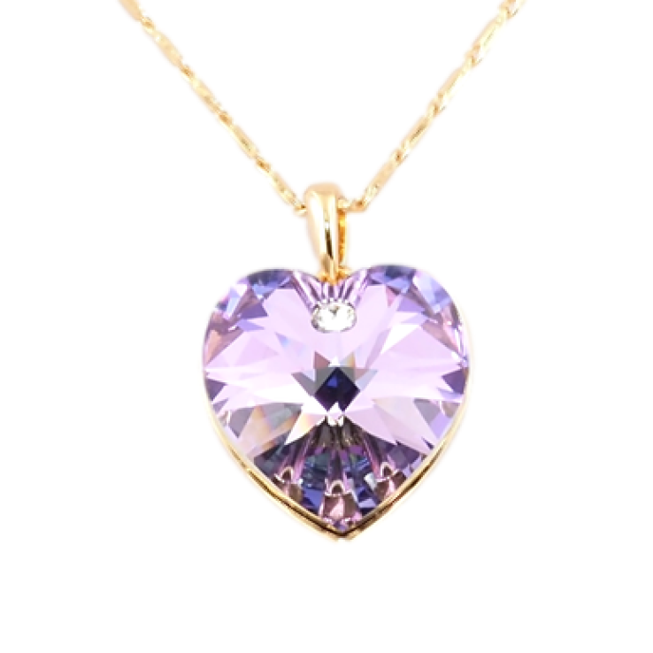 Кулон Xuping колір 18K з кр-ми Swarovski на ланцюжку Кристальне серце Heliotrope довжина 40-45см фото №22