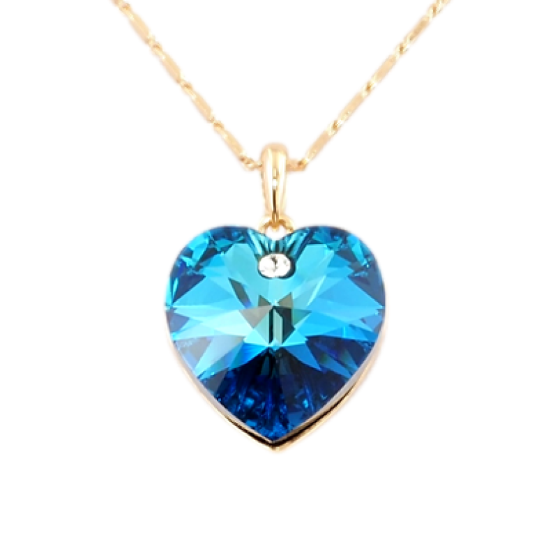 Кулон Xuping колір 18K з кр-ми Swarovski на ланцюжку Кристальне серце Capri Blue довжина 40-45см фото №1 Кулон Xuping колір 18K з кр-ми Swarovski на ланцюжку Кристальне серце Capri Blue довжина 40-45см фото №1