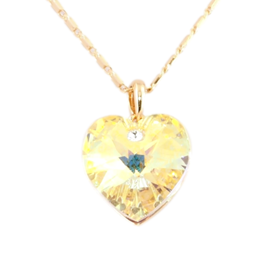 Кулон Xuping колір 18K з кр-ми Swarovski на ланцюжку Кристальне серце Sunflower довжина 40-45см фото №1 Кулон Xuping колір 18K з кр-ми Swarovski на ланцюжку Кристальне серце Sunflower довжина 40-45см фото №1
