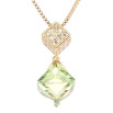 Кулон Xuping 18K з кр-ми Swarovski на ланцюжку Два куби з кристалами Peridot довжина 40-45см х 1мм фото №3