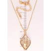 Кулон Xuping 18K з кр-ми Swarovski на ланцюжку Кристал Golden Shadow в ромбовому ограновуванні дл. 41-46,5см х 1мм фото №5