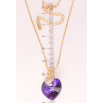 Кулон Xuping 18K с кр-ми Swarovski на цепочке Сердце кристалл Heliotrope длина 40-45см х 1мм фото №4