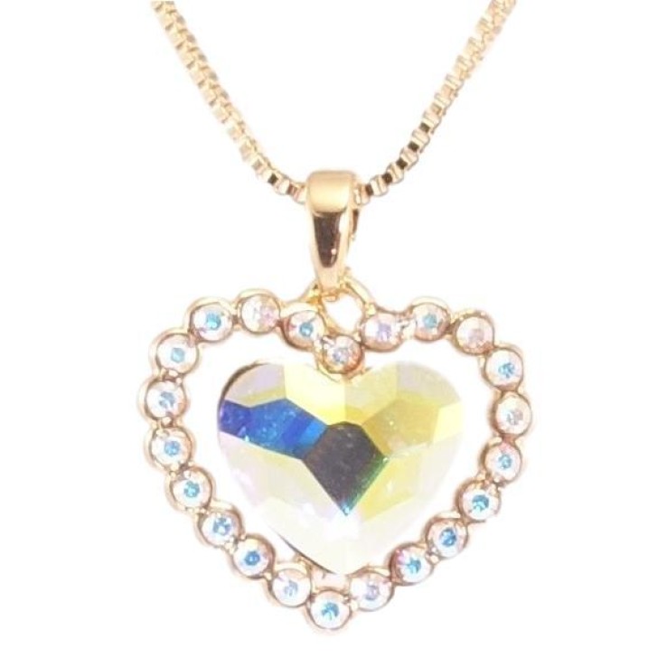 Кулон на цепочке Xuping цвет Позолота 18K с кристаллами Swarovski "Сердце Aurore Boreale в обрамлении мелких кристаллов" длина 40-45см х 1мм фото №23 Кулон на цепочке Xuping цвет Позолота 18K с кристаллами Swarovski "Сердце Aurore Boreale в обрамлении мелких кристаллов" длина 40-45см х 1мм фото №23
