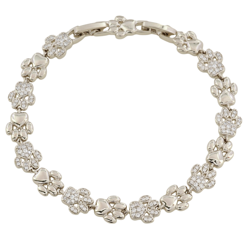 Браслет Xuping Родій Лапки з цирконієм довжина з дод. замком 17,19см х 8мм фото №1 Браслет Xuping Родій Лапки з цирконієм довжина з дод. замком 17,19см х 8мм фото №1