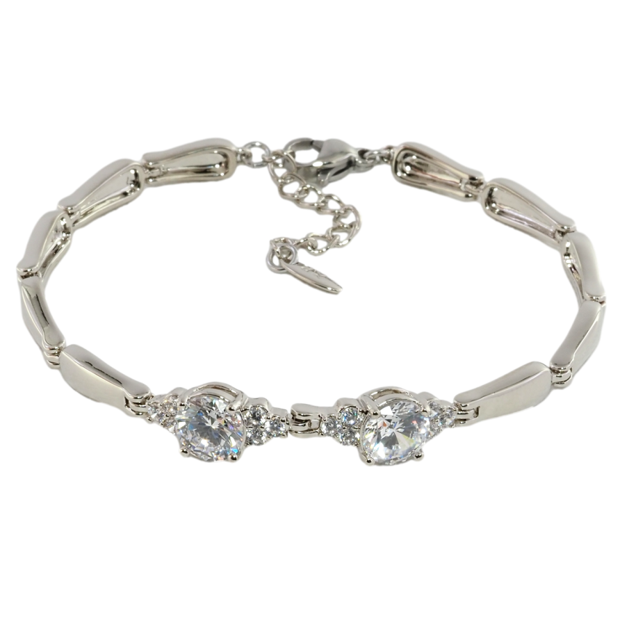 Браслет Xuping Родий Кристальная вставка размер с доп. цепочкой 17-20см х 4мм фото №1