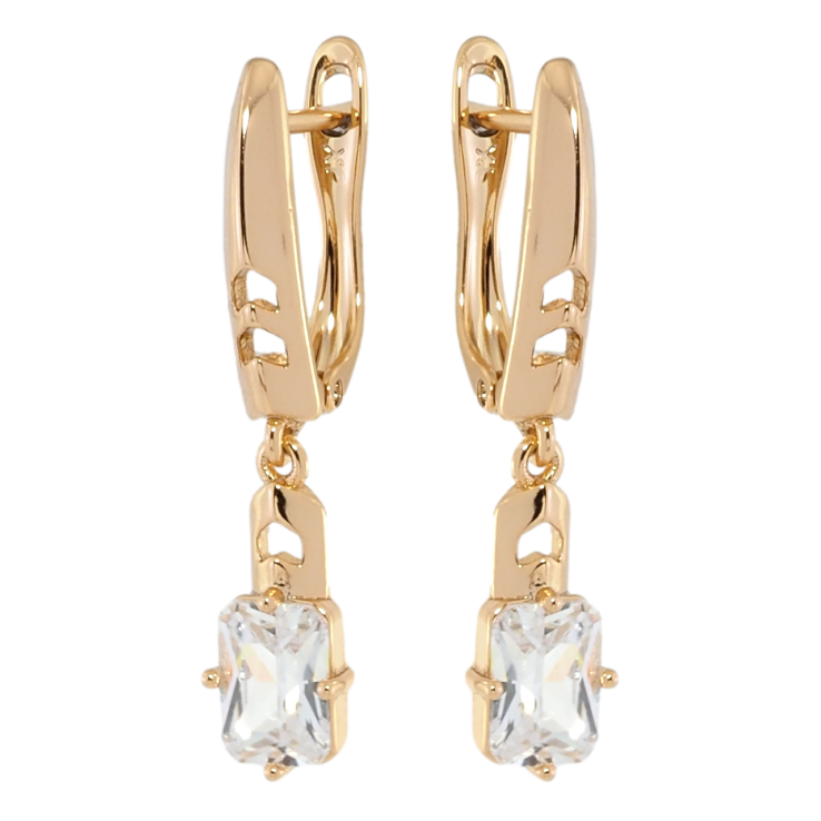 Серьги Xuping Позолота 18K английский замок Подвески с фианитами фото №22 Серьги Xuping Позолота 18K английский замок Подвески с фианитами фото №22