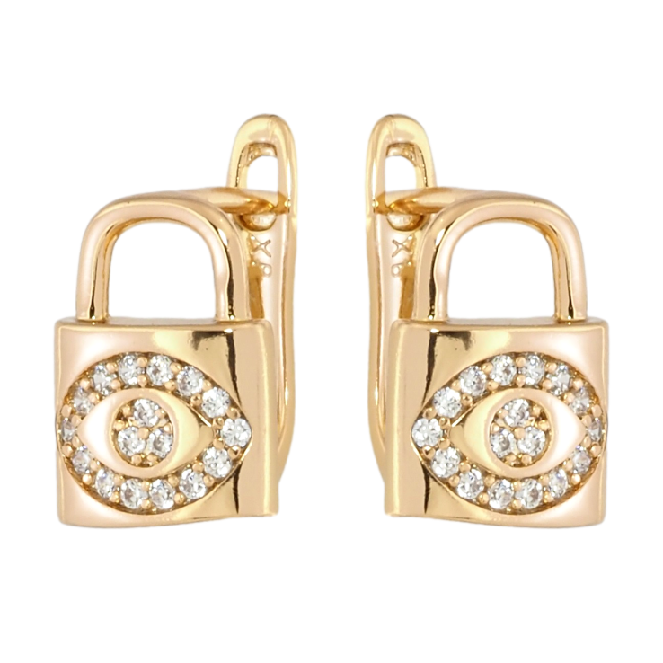Серьги Xuping Позолота 18K английский замок Замочки с узором цирконием фото №7 Серьги Xuping Позолота 18K английский замок Замочки с узором цирконием фото №7