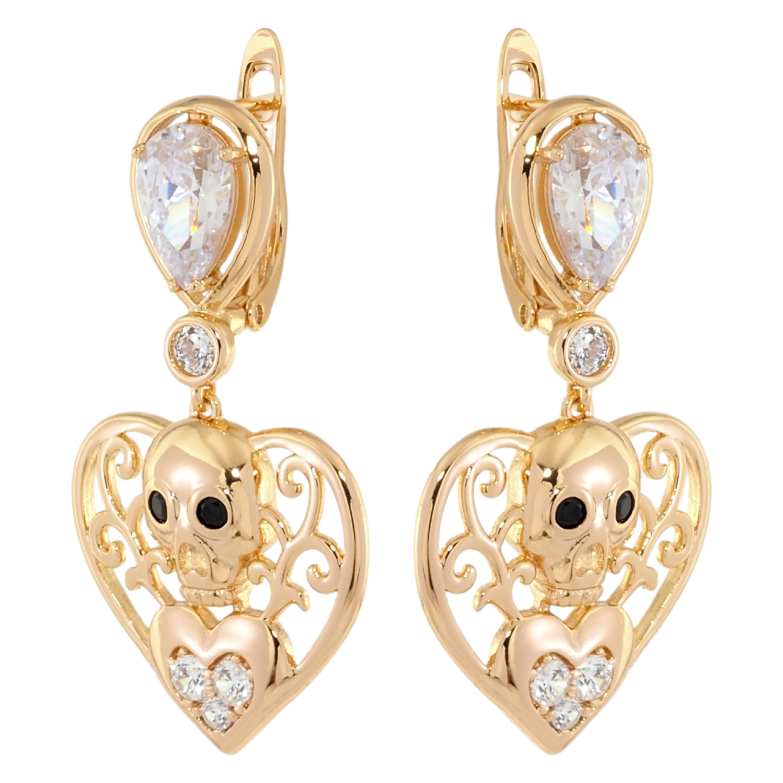 Серьги Xuping Позолота 18K английский замок Подвески декоративные сердечки фото №2