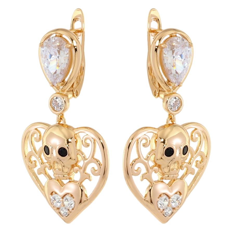 Серьги Xuping Позолота 18K английский замок Подвески декоративные сердечки фото №1