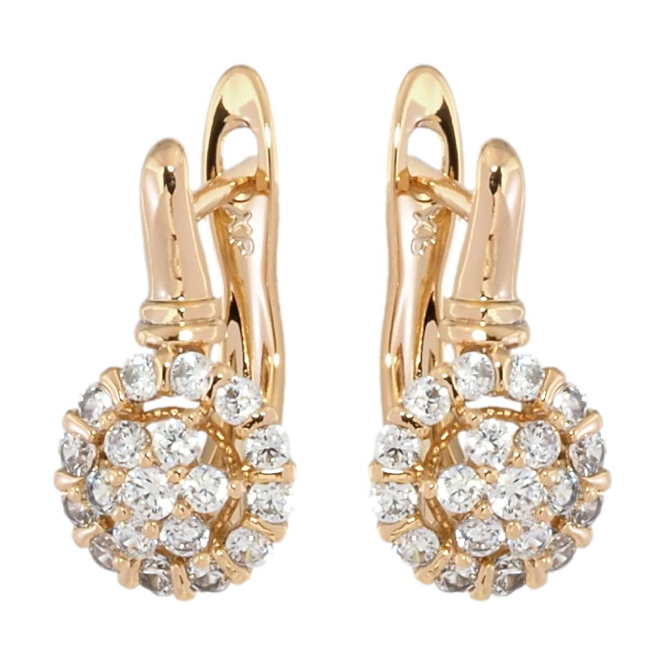Серьги Xuping Позолота 18K английский замок Инкрустация цирконием фото №2