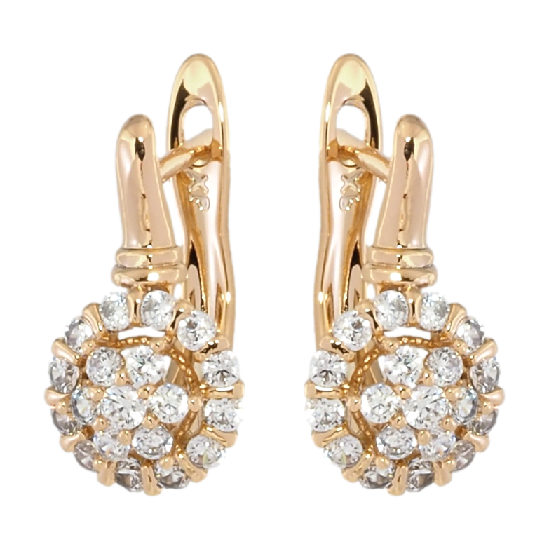Серьги Xuping Позолота 18K английский замок Инкрустация цирконием фото №1