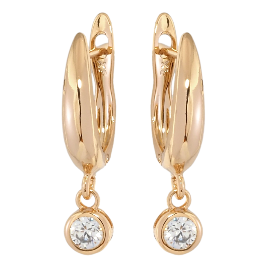 Серьги Xuping Позолота 18K английский замок Кристальные подвески ø 5мм фото №1 Серьги Xuping Позолота 18K английский замок Кристальные подвески ø 5мм фото №1