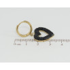 Сережки Xuping TTM Stainless Steel колір 14K підвіски на колечках Серця з чорним цирконієм фото №2