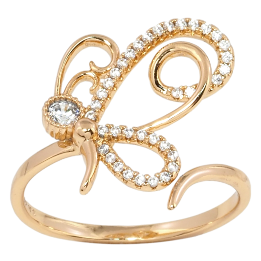 Кольцо Xuping Позолота 18K Бабочка фото №1 Кольцо Xuping Позолота 18K Бабочка фото №1