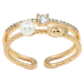 Кольцо Xuping Позолота 18K Двойная шинка с цирконием и жемчугом фото №1 Кольцо Xuping Позолота 18K Двойная шинка с цирконием и жемчугом фото №1