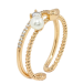 Кольцо Xuping Позолота 18K Двойная шинка с цирконием и жемчугом фото №2 Кольцо Xuping Позолота 18K Двойная шинка с цирконием и жемчугом фото №2