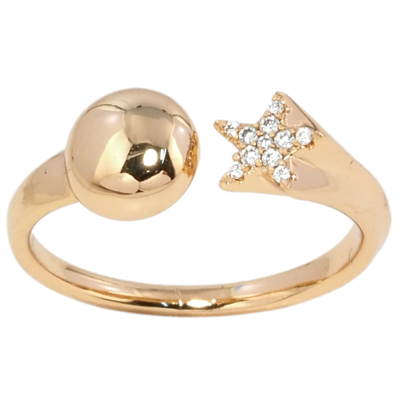 Каблучка Xuping Позолота 18K Зірочка з колом фото №1 Каблучка Xuping Позолота 18K Зірочка з колом фото №1