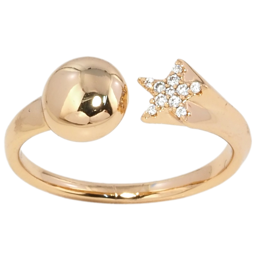 Каблучка Xuping Позолота 18K Зірочка з колом фото №1 Каблучка Xuping Позолота 18K Зірочка з колом фото №1