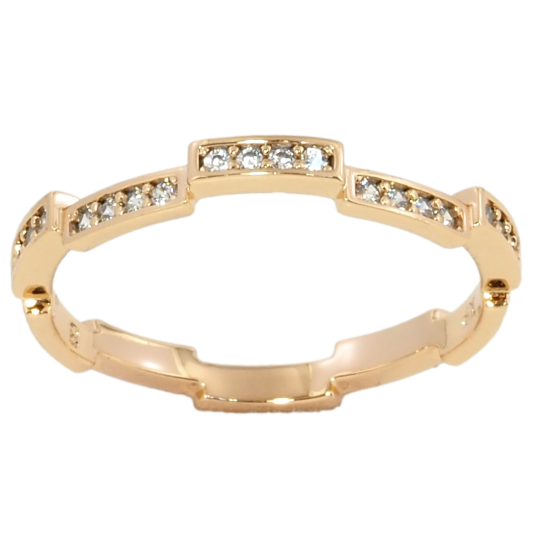 Кольцо Xuping Позолота 18K Дорожки циркония фото №1