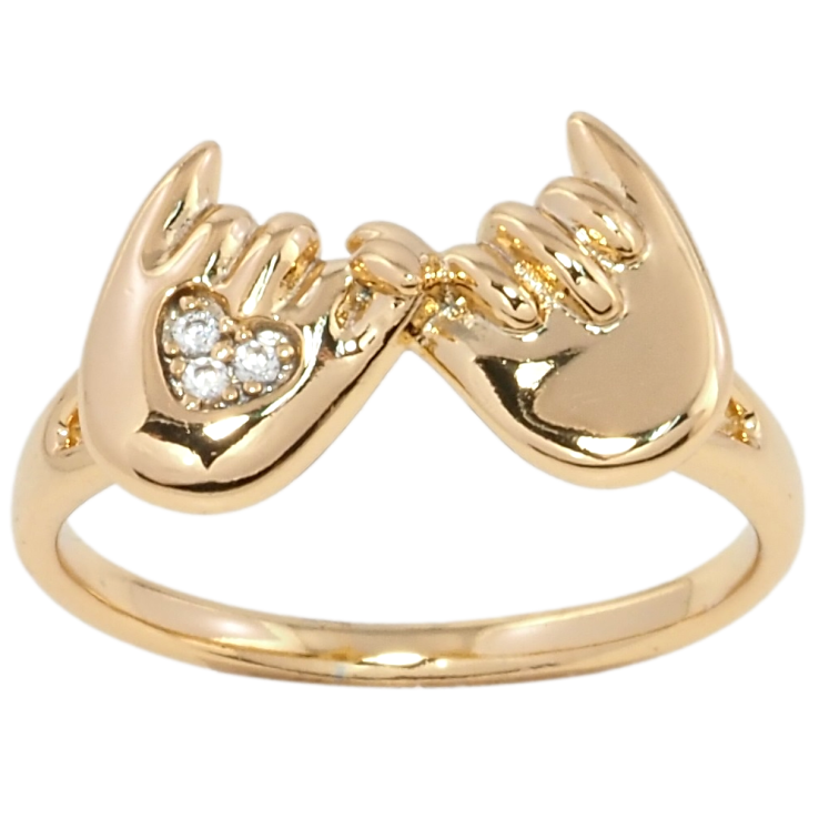 Каблучка Xuping Позолота 18K Клятва мізинцями фото №10 Каблучка Xuping Позолота 18K Клятва мізинцями фото №10