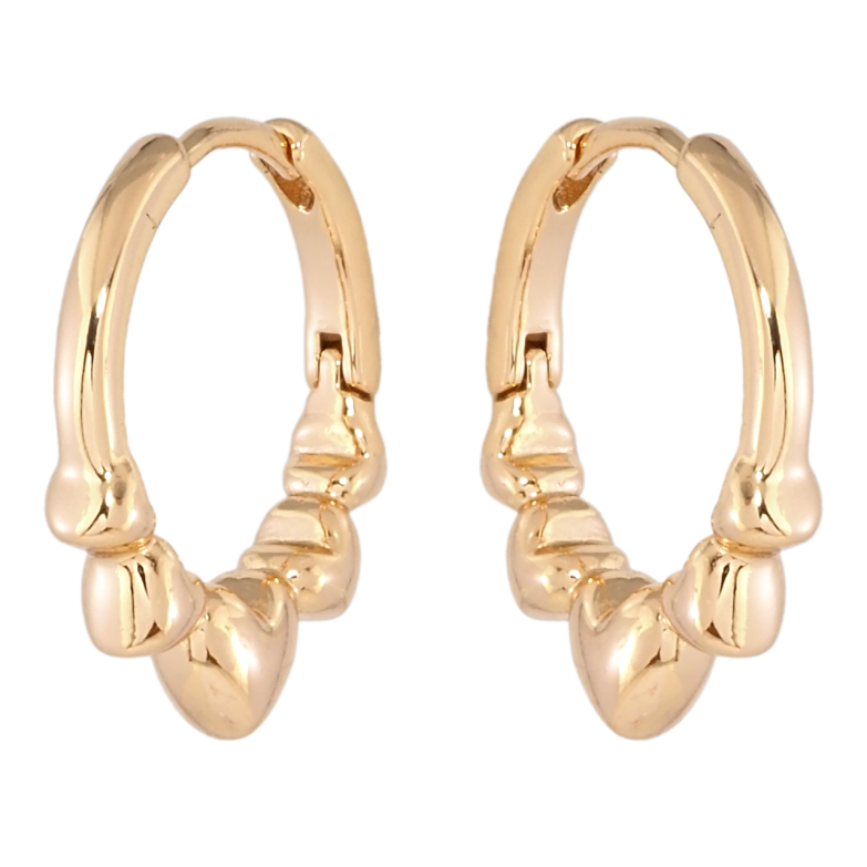 Серьги Xuping Позолота 18K колечки С узором сердечки фото №1 Серьги Xuping Позолота 18K колечки С узором сердечки фото №1