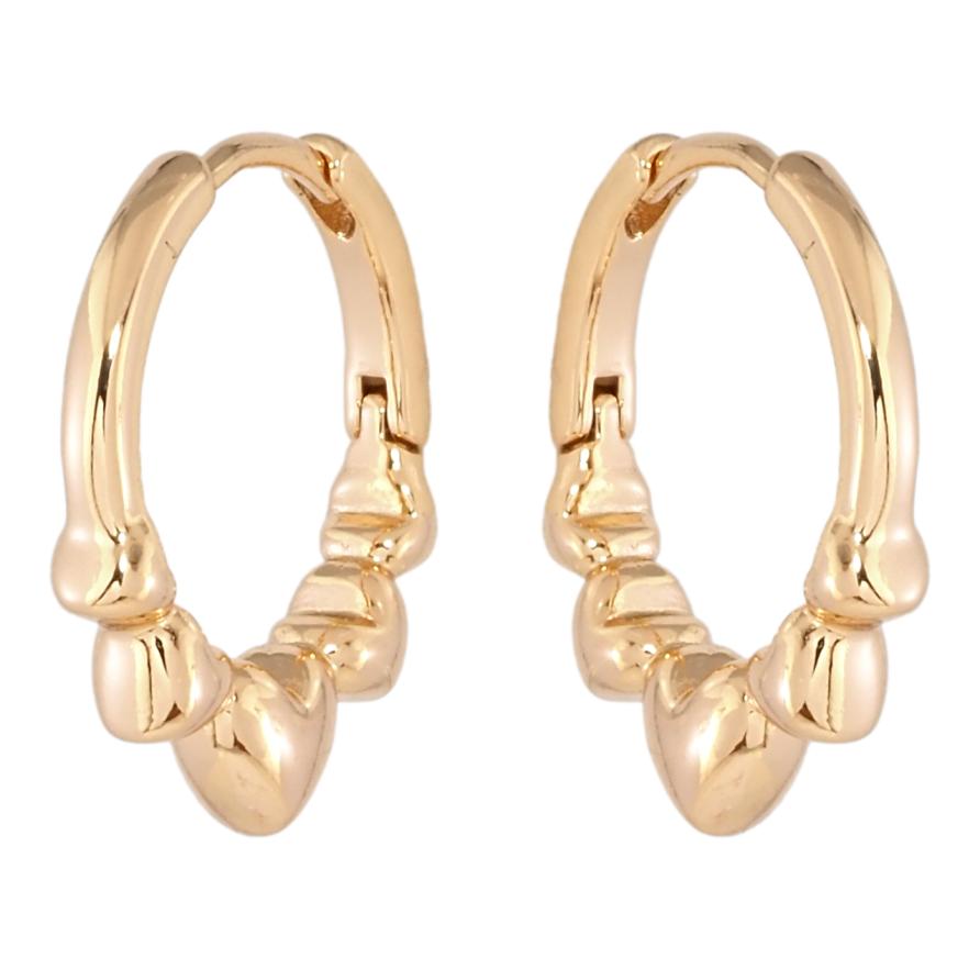 Серьги Xuping Позолота 18K колечки С узором сердечки фото №1 Серьги Xuping Позолота 18K колечки С узором сердечки фото №1