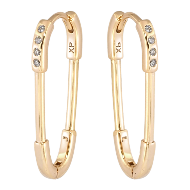 Серьги Xuping Позолота 18K колечки Декоративные булавки с цирконием фото №11