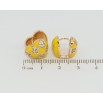Сережки Xuping Позолота 18K колечка Серця з жовтою емаллю та цирконієм фото №2 Сережки Xuping Позолота 18K колечка Серця з жовтою емаллю та цирконієм фото №2