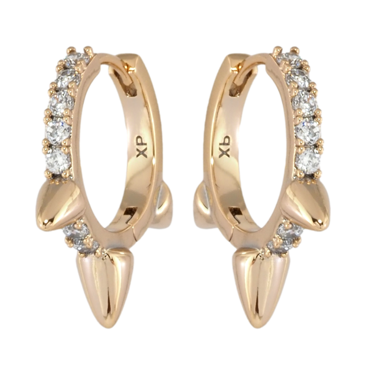 Сережки Xuping Позолота 18K колечка Доріжки цирконію з шипами фото №25 Сережки Xuping Позолота 18K колечка Доріжки цирконію з шипами фото №25