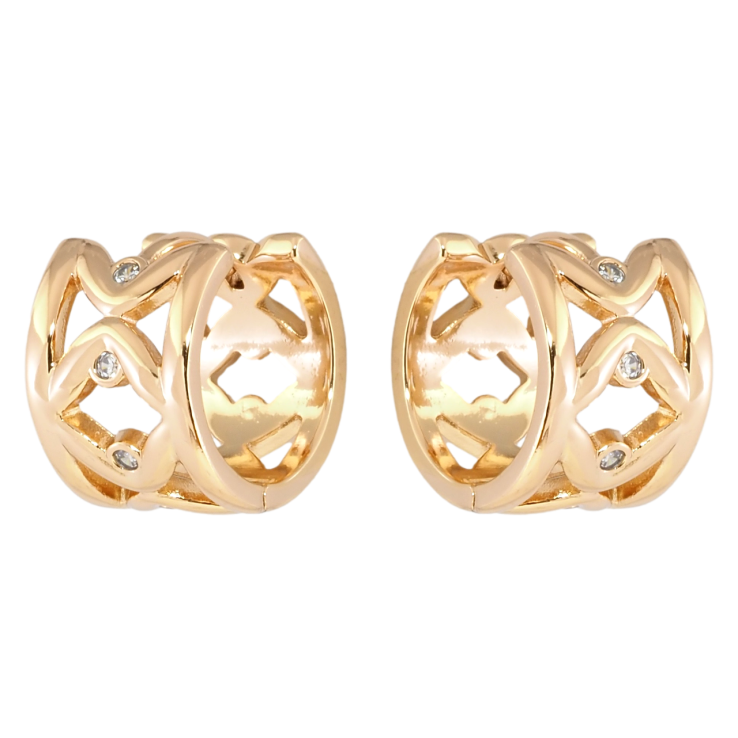 Сережки Xuping Позолота 18K колечка Візерунок з вставками цирконію фото №7 Сережки Xuping Позолота 18K колечка Візерунок з вставками цирконію фото №7