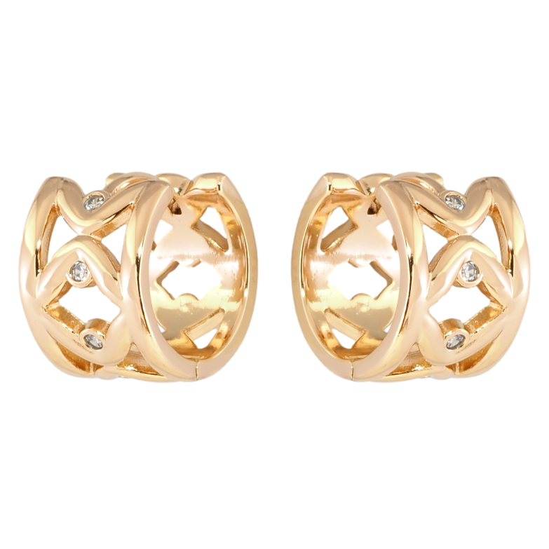 Сережки Xuping Позолота 18K колечка Візерунок з вставками цирконію фото №1 Сережки Xuping Позолота 18K колечка Візерунок з вставками цирконію фото №1