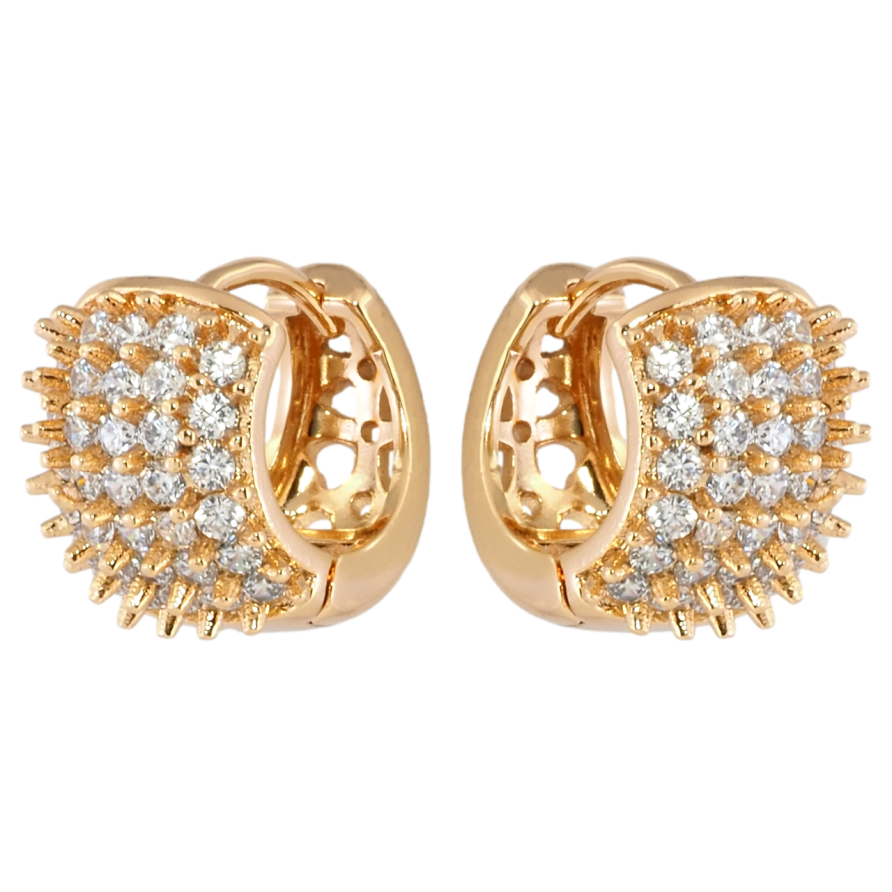 Серьги Xuping Позолота 18K колечки Инкрустация цирконием фото №1