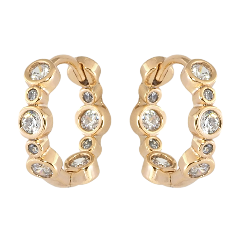 Сережки Xuping Позолота 18K колечка Декоративні доріжки цирконію фото №1 Сережки Xuping Позолота 18K колечка Декоративні доріжки цирконію фото №1