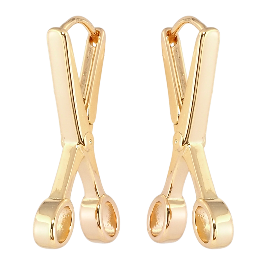 Сережки Xuping Позолота 18K колечки Ножиці ширина 3мм фото №1 Сережки Xuping Позолота 18K колечки Ножиці ширина 3мм фото №1