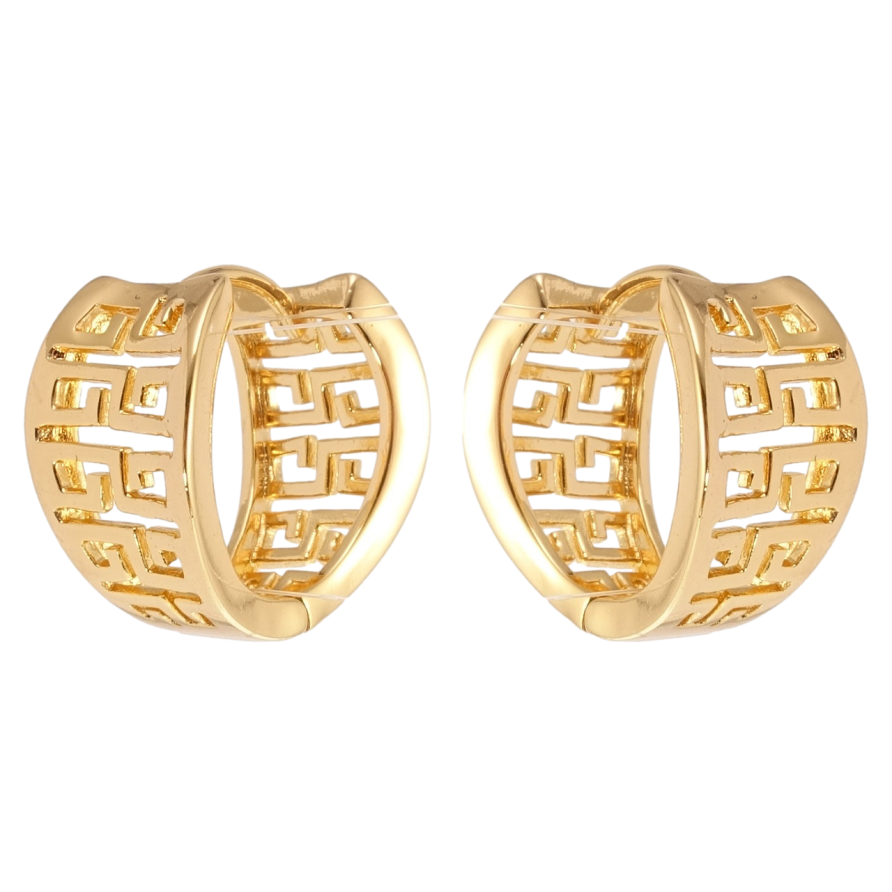 Серьги Xuping Позолота 18K колечки Декоративный резной орнамент фото №1 Серьги Xuping Позолота 18K колечки Декоративный резной орнамент фото №1